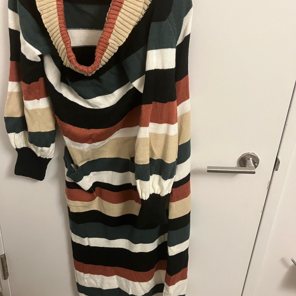 Fashion Nova Multicolor Striped Long Sleeve Dress